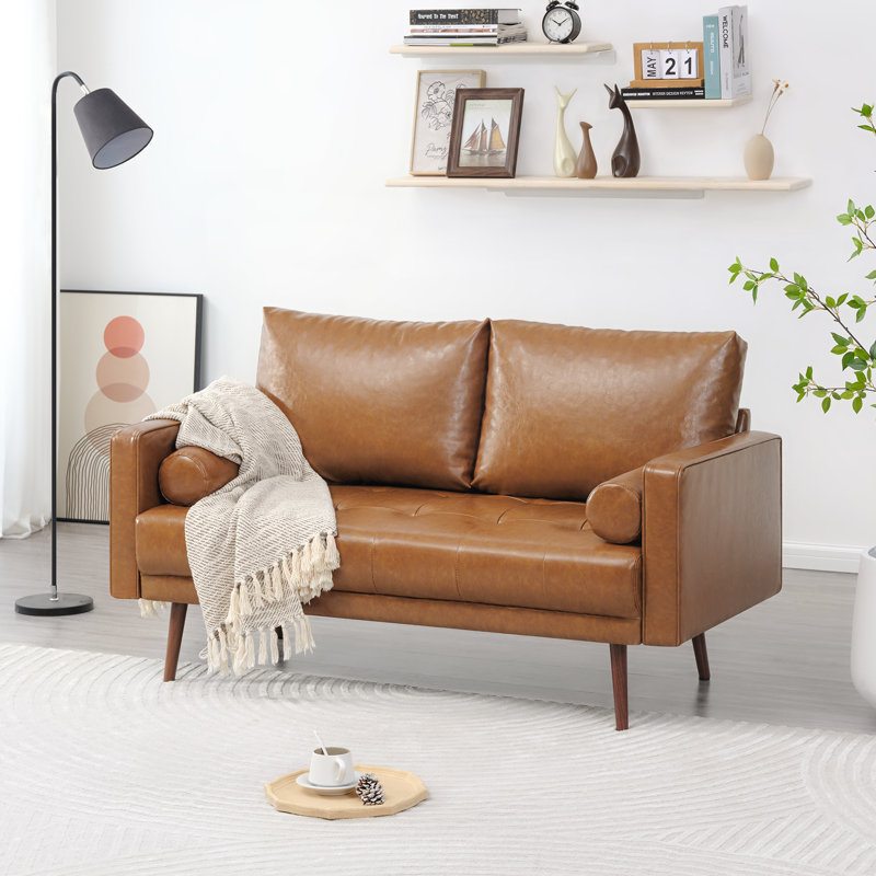 Wayfair faux leather loveseat discount